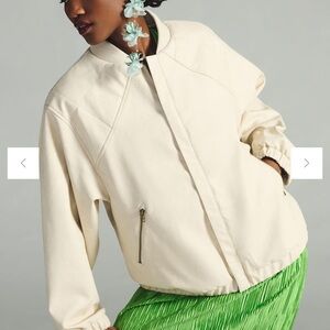 Anthropologie beige bomber